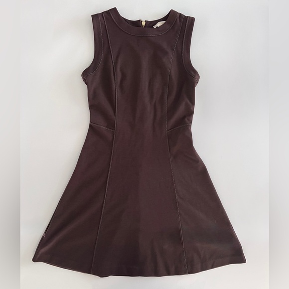 Michael Kors Brown Sleeveless Fit Flare Zipper Dress Ladies Size 4 - Picture 9 of 9